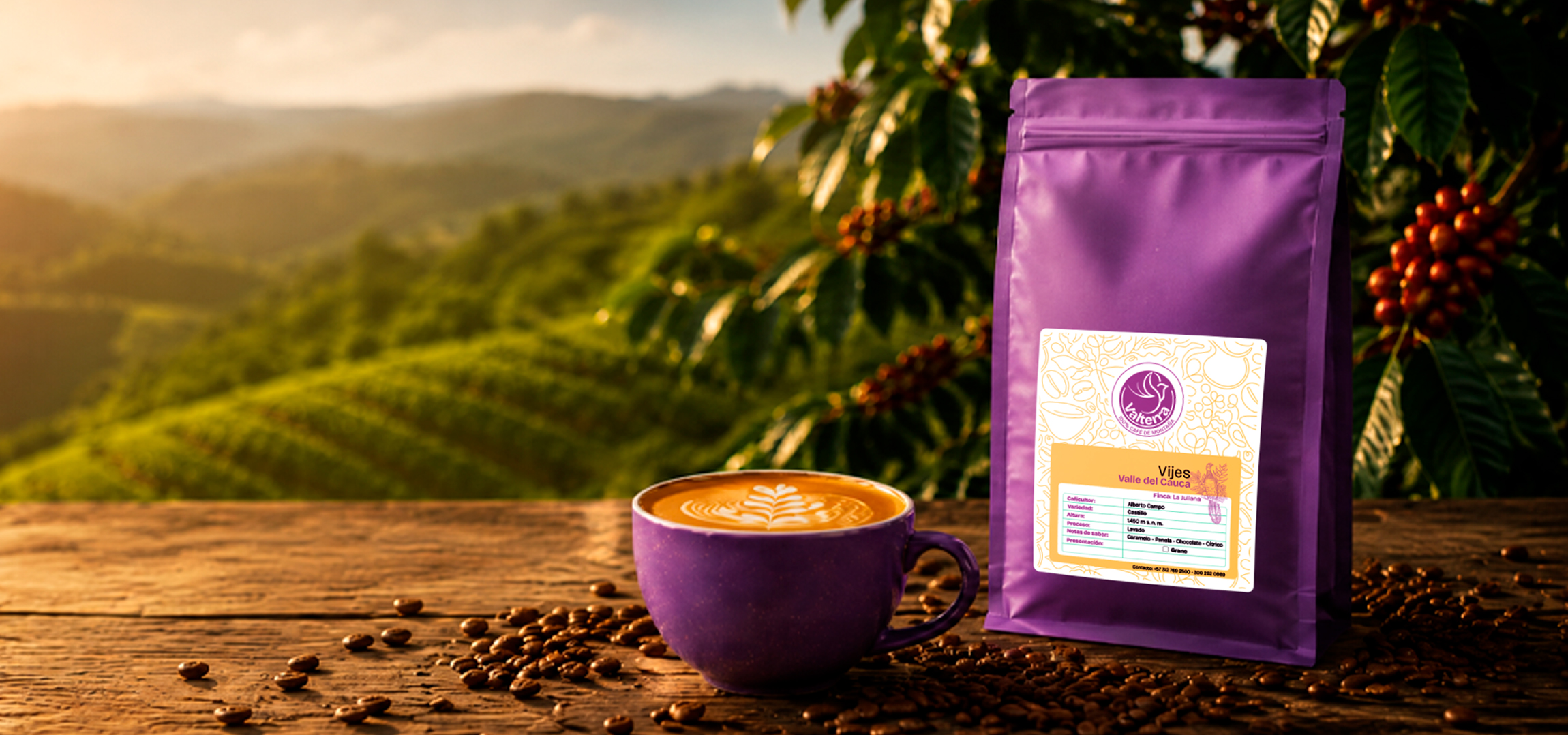 Caf&eacute; Valterra en paisaje de monta&ntilde;a